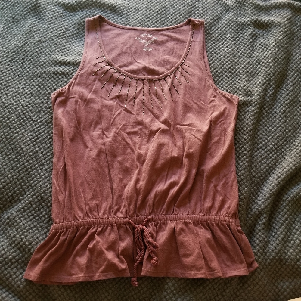 🛍Beautiful Large Bead Embellished Purple Tank Top